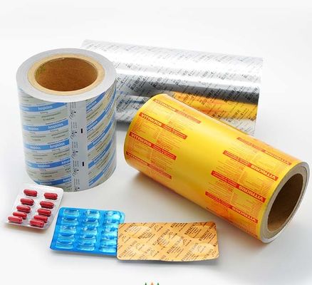 De goud Met een laag bedekte Pharma-Folie van de Aluminiumblaar voor Geneeskunde Verpakking